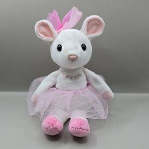Douglas Petunia Ballerina Mouse Plush 9" White/Pink Tutu Stuffed Animal Toy Soft